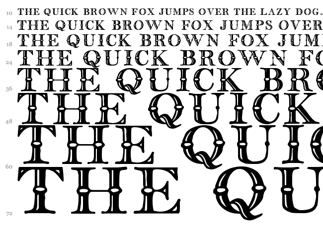 English Two Line TFB font waterfall